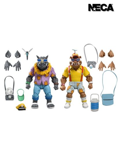 NECA Teenage Mutant Ninja Turtles Vacation Bebop and Rocksteady 2 Pack