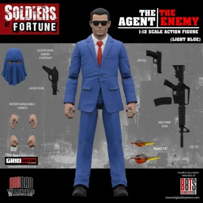 Soldiers of Fortune The Agent / The Enemy ( Light Blue ) 1/12 Scale Figure